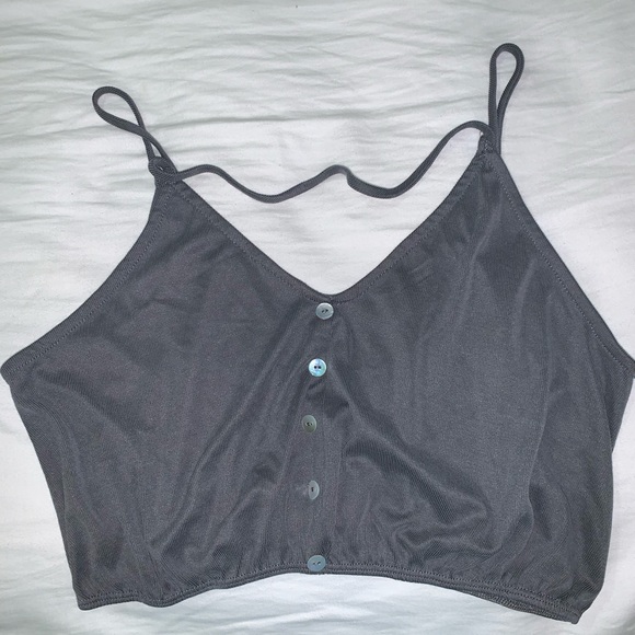 Button Down Crop Top - Picture 1 of 3